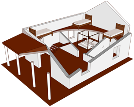 Valahantsaka resort Madagascar - Bungalow BAOBAB 3d design